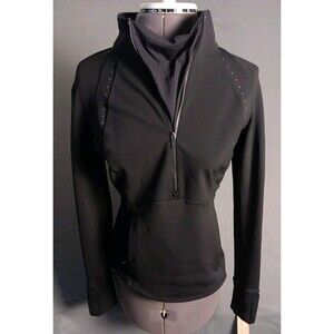 LULULEMON Women's Size 4 Cold Weather Running Half Zip Pullover Jacket Black EUC